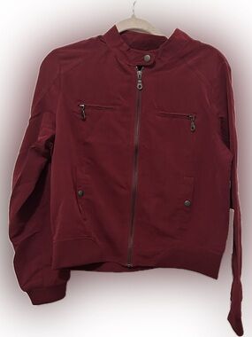 iris Wine Red Bomber Jacket